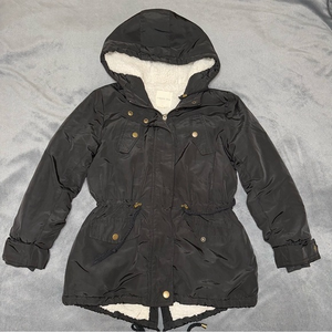 Copper Key coat‎ girls size large black with faux fur interior